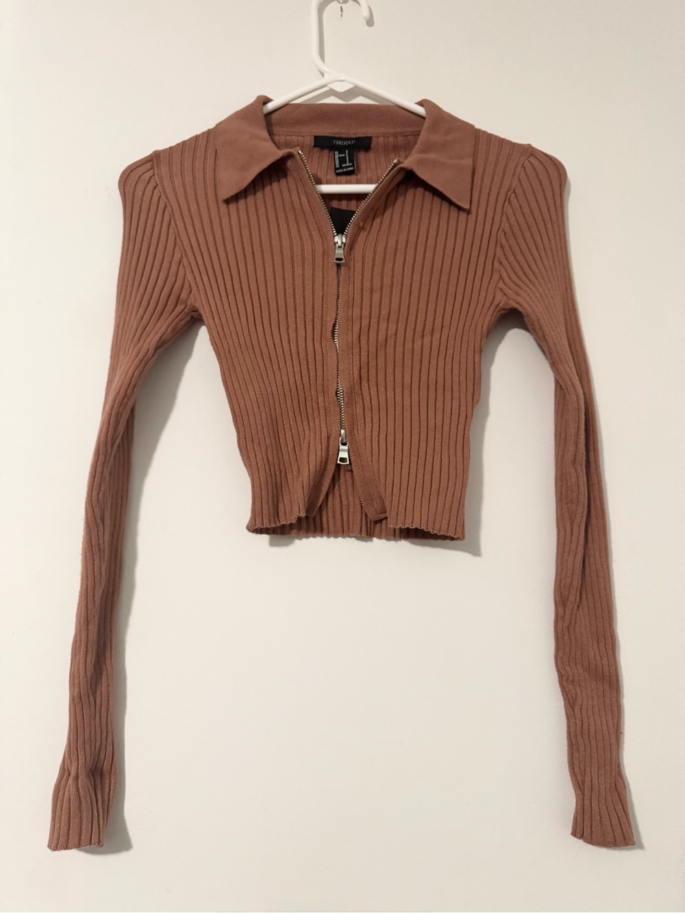 Forever 21 Ribbed Long Sleeve Sweater Top